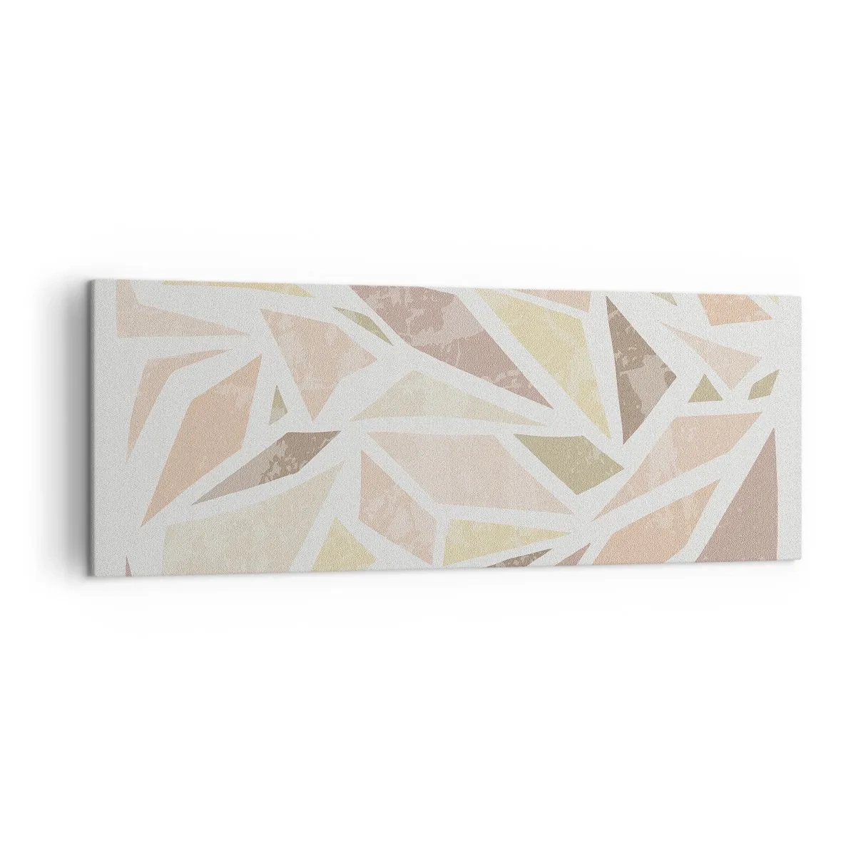 Obraz na płótnie - Abstrakcyjne geometryczne kształty w pastelowych kolorach - 140x50cm - Kompozycja witrażowa - Nowoczesna dekoracja ścienna do salonu i sypialni ARTTOR
