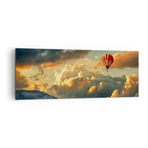 Obraz na płótnie - Balon na tle dramatycznych chmur - 140x50cm - Lecę, bo chcę - Nowoczesna dekoracja ścienna do salonu i sypialni ARTTOR