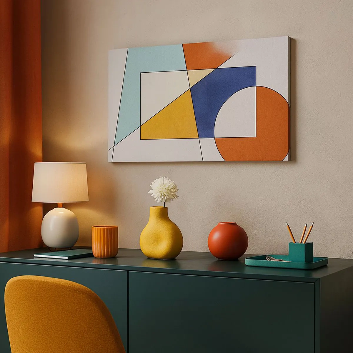 Obraz na płótnie - Abstrakcja: modernistyczna zabawa - 100x40 cm