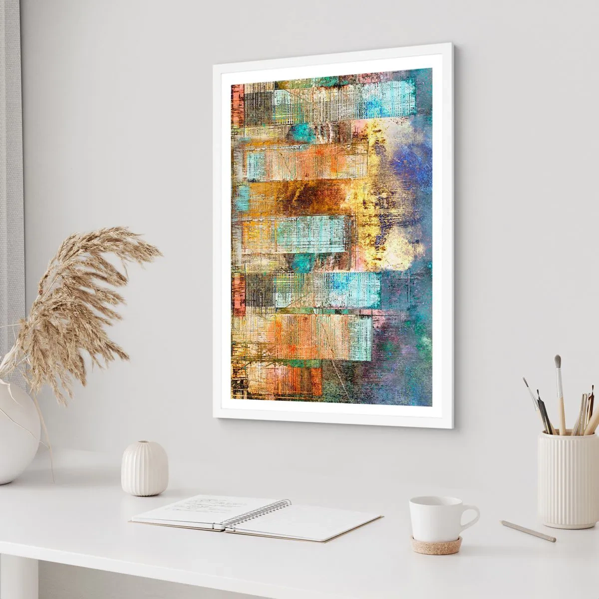 Plakat w białej ramie - Słoneczna metropolia - 40x50 cm