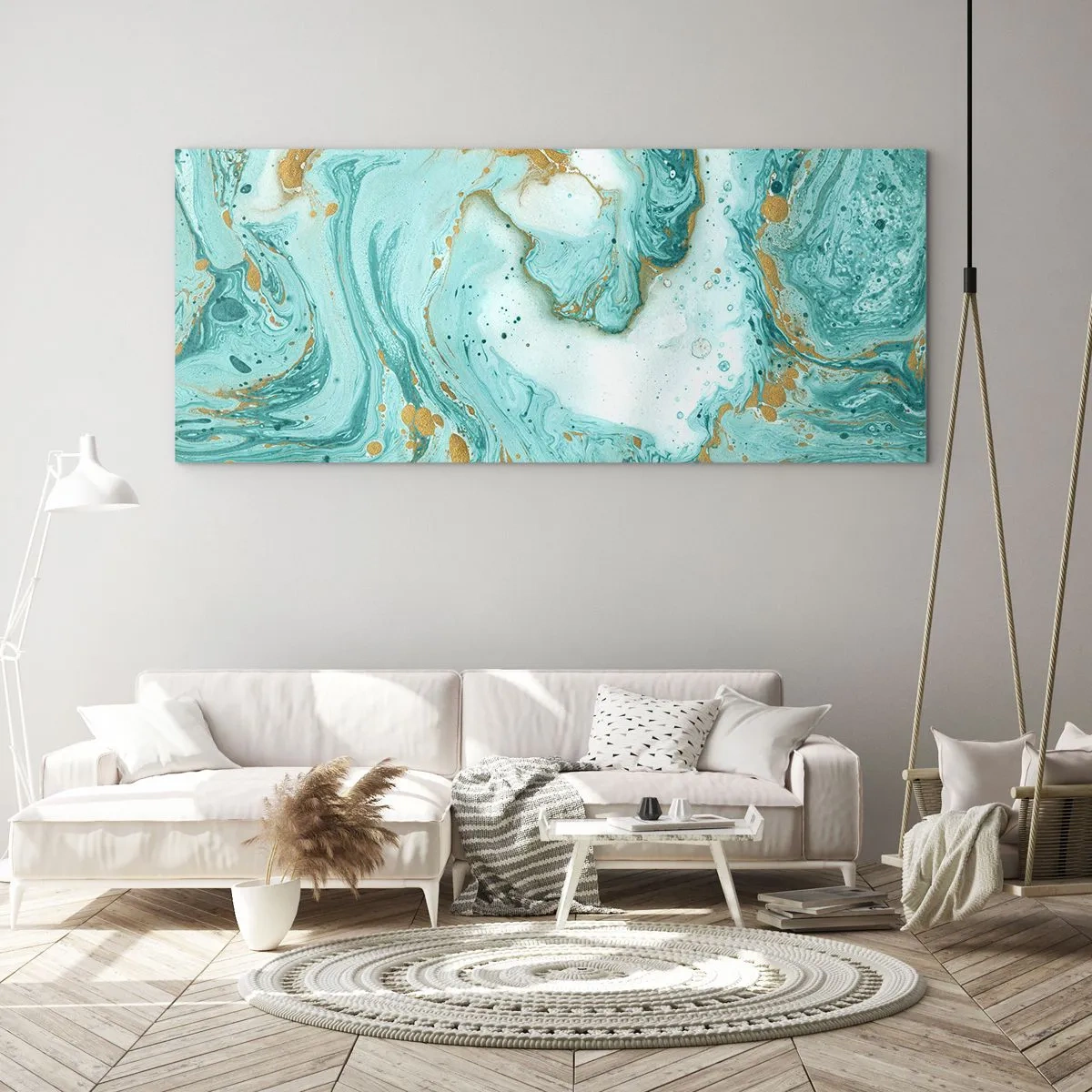 Obraz na szkle - Pod wielką falą z epoki Edo - 90x30 cm
