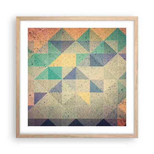 Plakat w ramie jasny dąb - Republika trójkątów - 50x50 cm