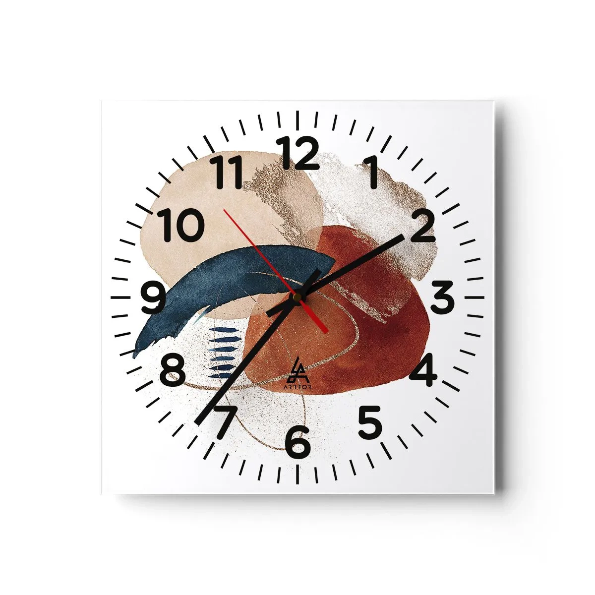 Zegar ścienny - Owalna kompozycja - 40x40 cm