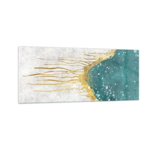 Obraz na szkle - Złoty przypływ - 100x40 cm