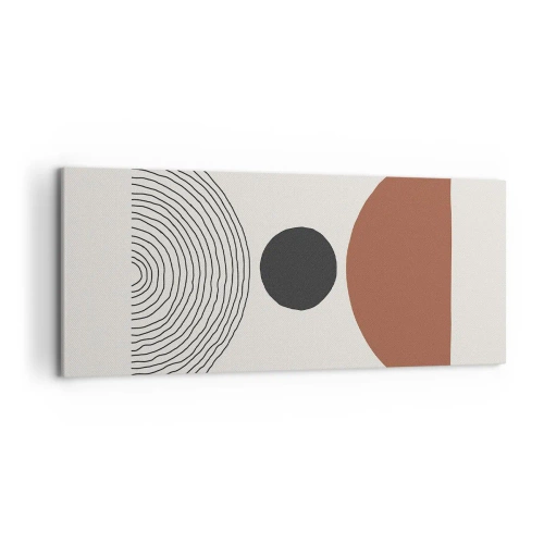 Obraz na płótnie - Abstrakcyjne figury geometryczne w ciepłych barwach - 120x50cm - W centrum uwagi - Nowoczesna dekoracja ścienna do salonu i sypialni ARTTOR