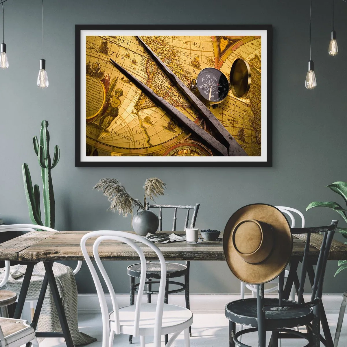 Plakat w czarnej ramie - Gdze te skarby? - 50x40 cm