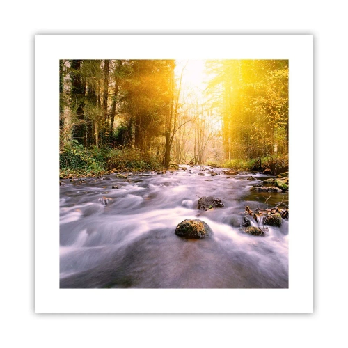 Plakat - Malachit w srebrno-złotej oprawie - 40x40 cm