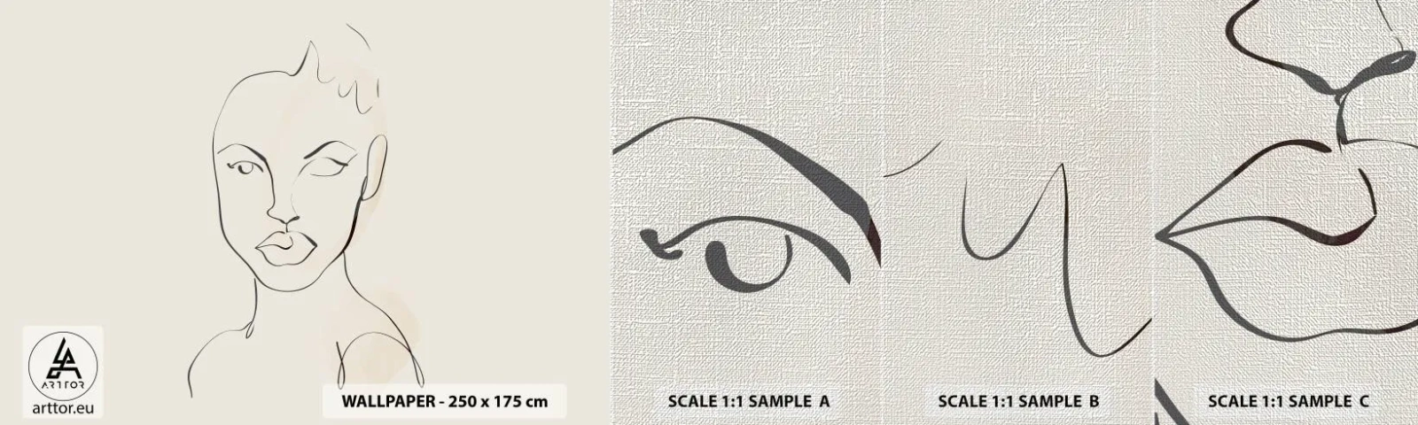 Fototapeta Próbka Premium Canvas - Zarys zmysłowości - Kobieta, Grafika, Sztuka - 100x30 cm