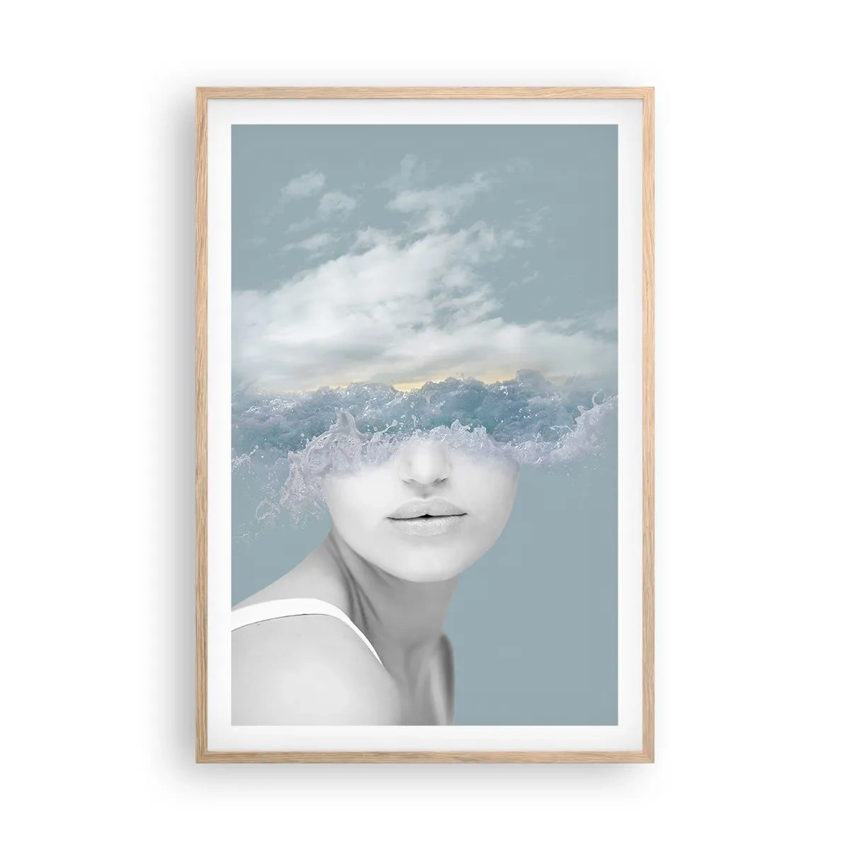 Plakat w ramie jasny dąb - Z głową w chmurach - 61x91 cm