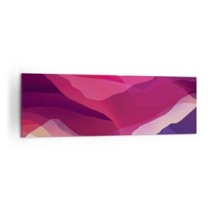 Obraz na płótnie - Abstrakcyjne fale w odcieniach purpury i różu na jasnym tle - 160x50cm - Fale purpury - Nowoczesna dekoracja ścienna do salonu i sypialni ARTTOR