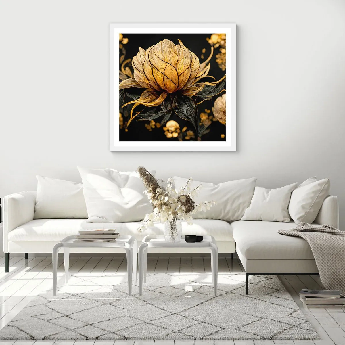 Plakat w białej ramie - Subtelna kruchość - 40x40 cm