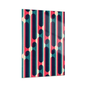 Obraz na szkle - Abstrakcyjne linie w stylu retro - 50x70cm - W głąb i do przodu - Nowoczesna dekoracja ścienna do salonu, kuchni i sypialni ARTTOR