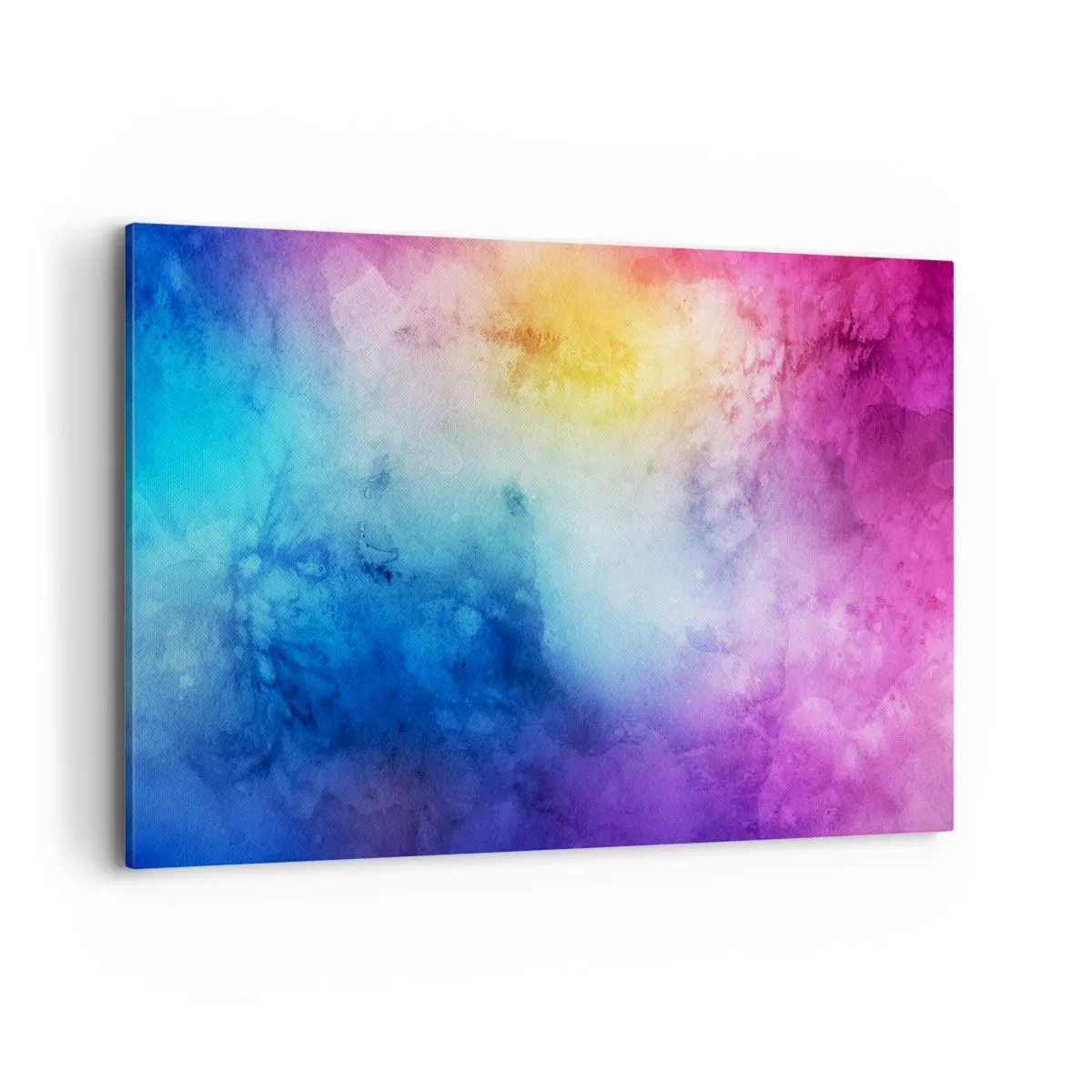 Obraz na płótnie - Abstrakcyjna kompozycja w pastelowych odcieniach różu i błękitu - 120x80cm - Prawie w siódmym niebie - Nowoczesna dekoracja ścienna do salonu, kuchni i sypialni ARTTOR