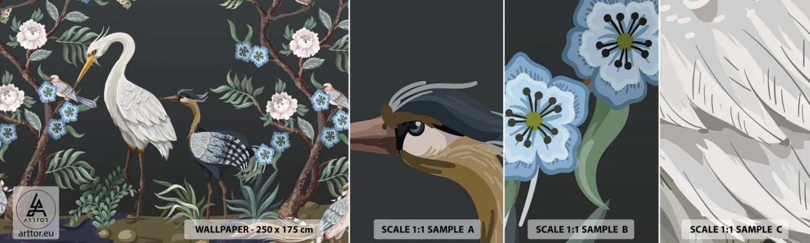 Fototapeta Próbka Standard Eco - Ptasia parada - Zwierzęta, Kwiaty, Ptak - 100x30 cm