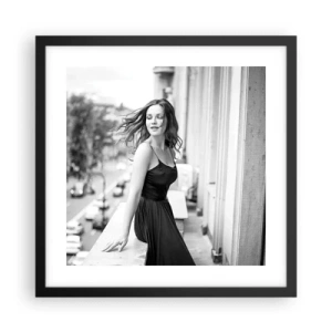 Plakat w czarnej ramie - Z pewnością paryżanka - 40x40 cm