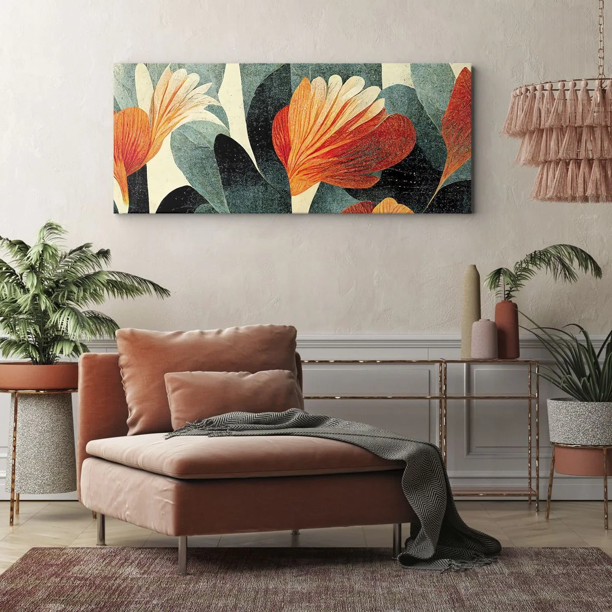 Obraz na płótnie - Żar tropików i chłód zieleni - 100x40 cm