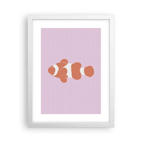 Plakat w białej ramie - W koralu jej do twarzy i do ogona - 30x40 cm