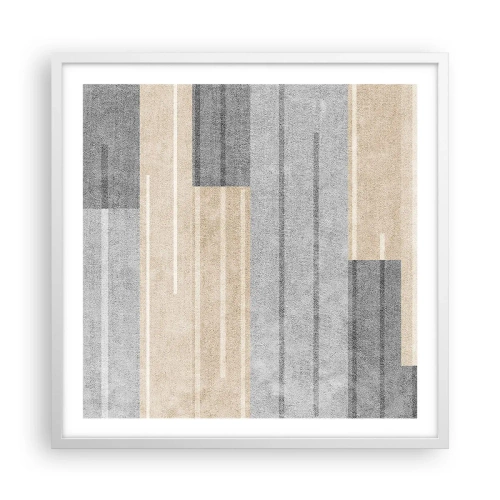 Plakat w białej ramie - Kompozycja: trzymać pion - 60x60 cm