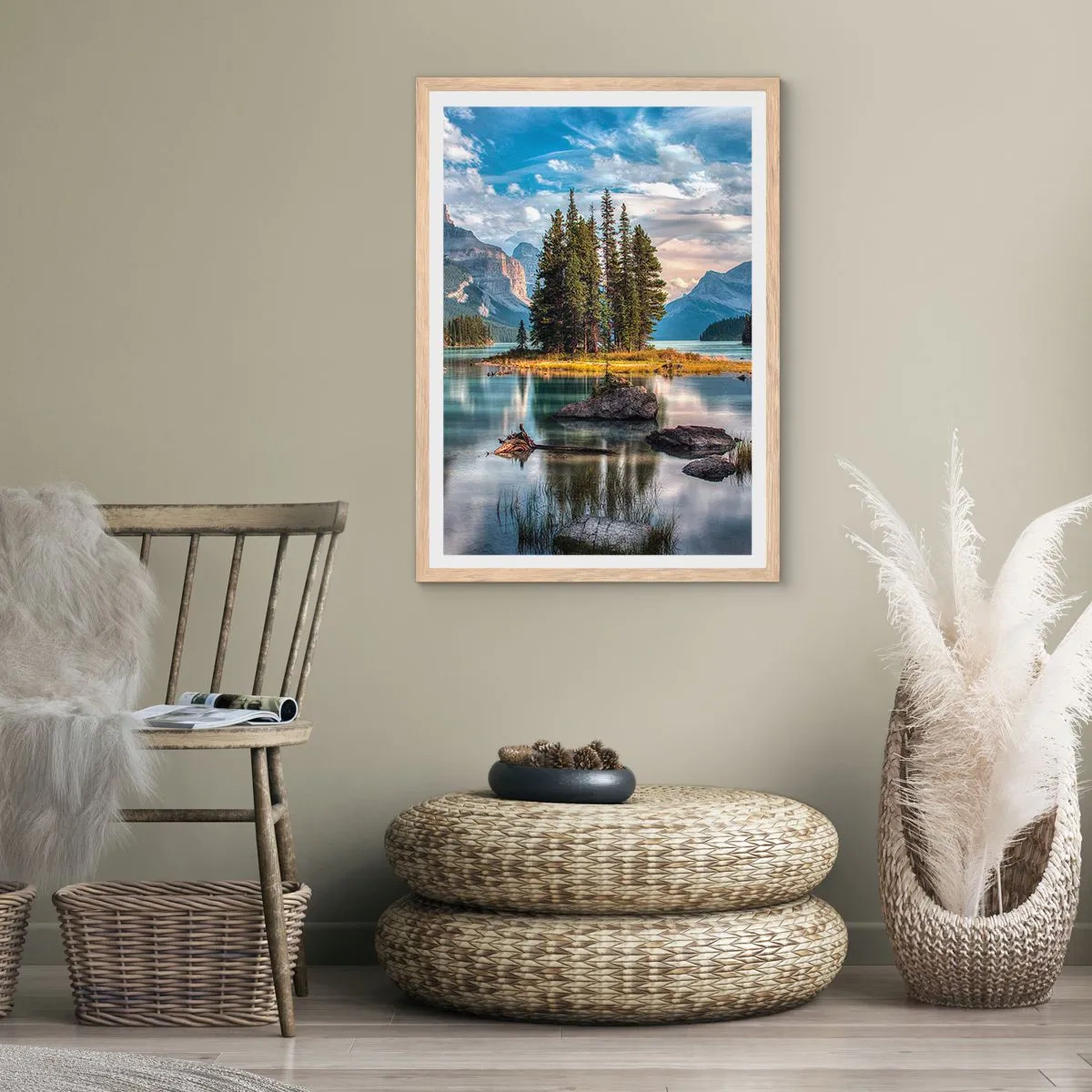 Plakat w ramie jasny dąb - Nad wodą wielką i czystą… - 70x100 cm