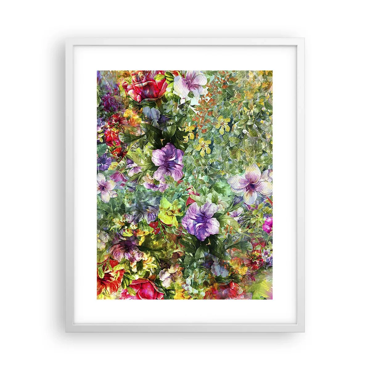 Plakat w białej ramie - W kwiaty na zatracenie - 40x50 cm