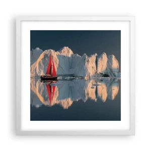 Plakat w białej ramie - Na krańcu świata - 40x40 cm