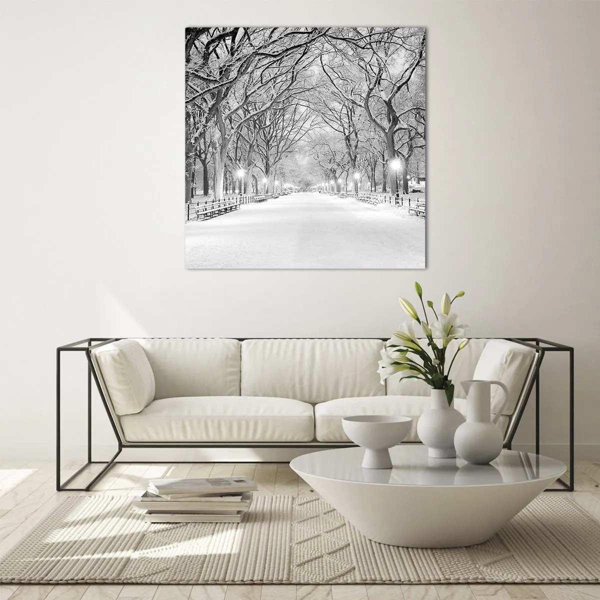 Obraz na szkle - Cztery pory roku – zima - 30x30 cm