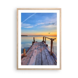 Plakat w ramie jasny dąb - Iść przed siebie ku słońcu - 50x70 cm