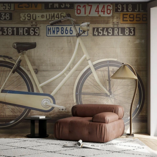 Fototapeta Standard Eco - Bez kompleksów - Mural, Rower, Tablice Rejestracyjne - 250x175 cm