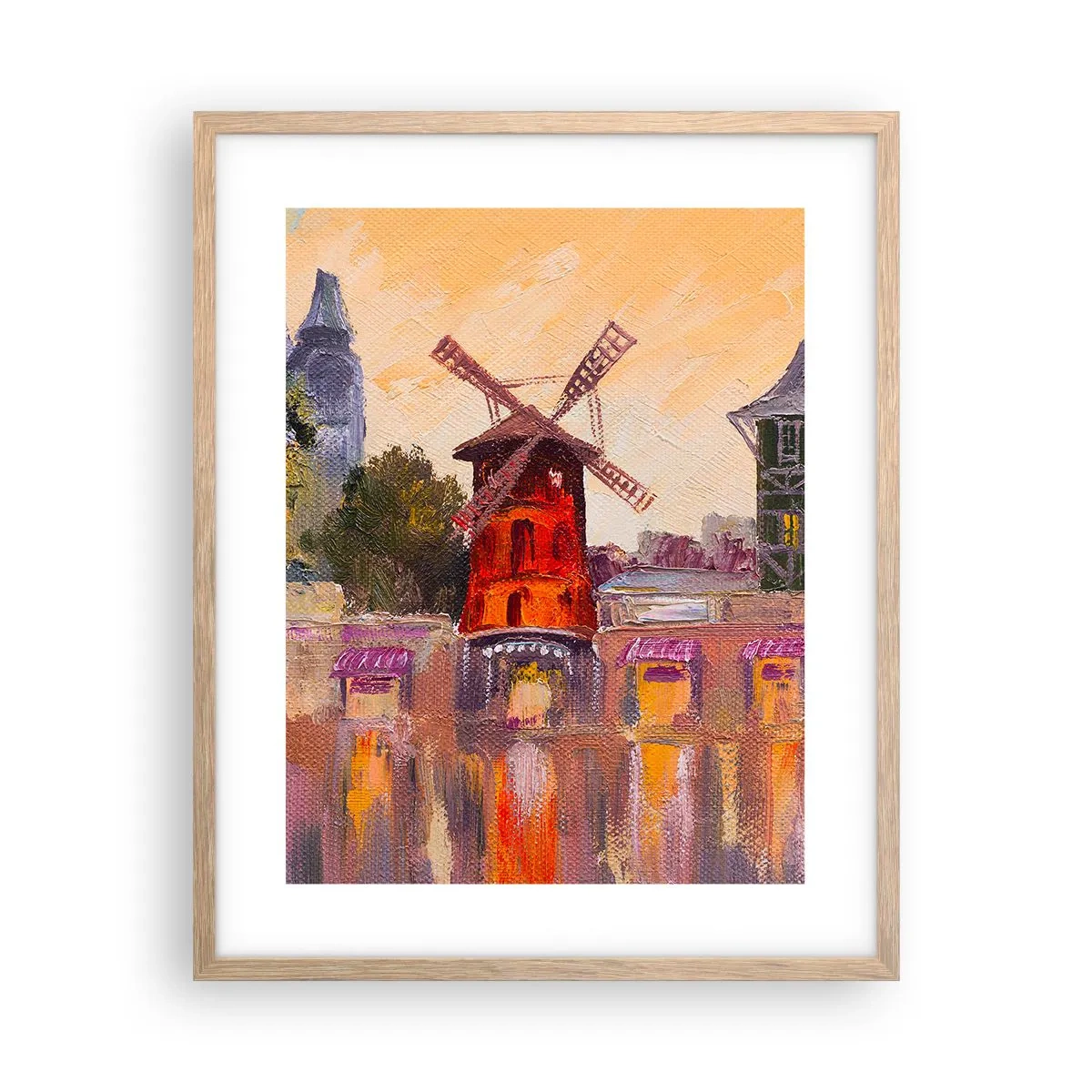 Plakat w ramie jasny dąb - Paryskie ikony – Moulin Rouge - 40x50 cm