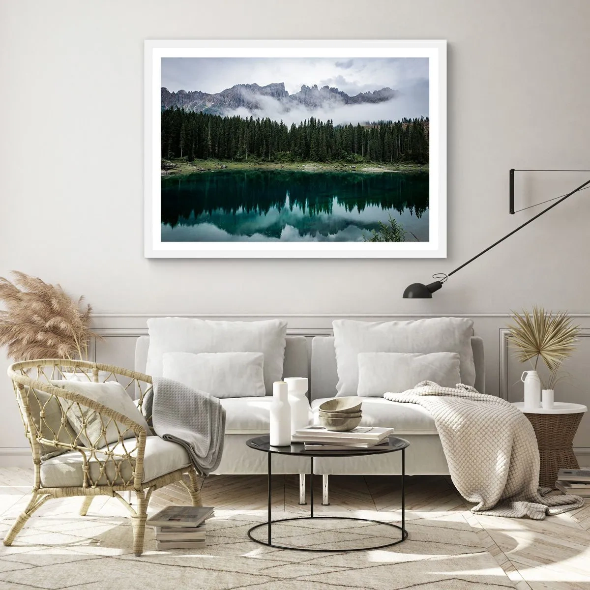 Plakat w białej ramie - Cicho, cicho, nie budźmy wody spiącej… - 70x50 cm