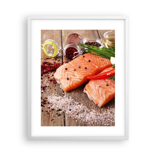 Plakat w białej ramie - Norweska przygoda w kuchni - 40x50 cm