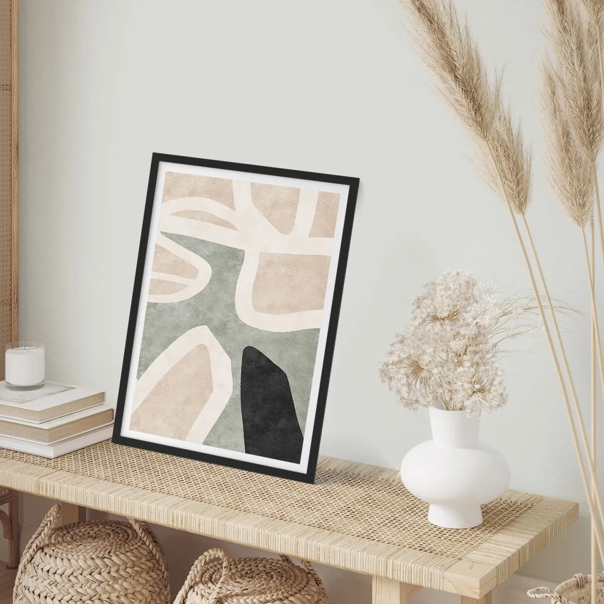 Plakat w czarnej ramie - Kompozycja z motywem czerni - 40x50 cm