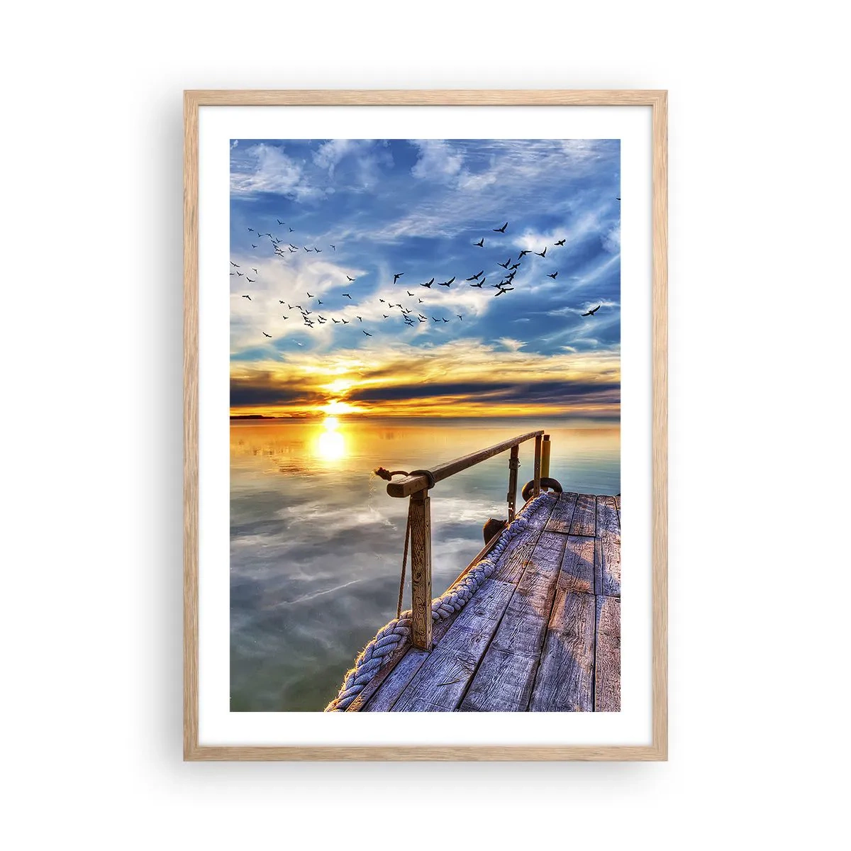 Plakat w ramie jasny dąb - Wiatr idzie na spoczynek - 50x70 cm