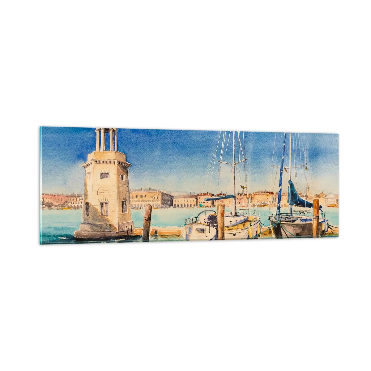 Obraz na szkle - Słoneczna laguna - 90x30 cm