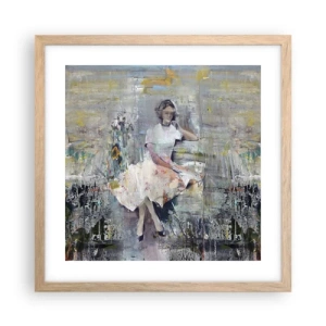 Plakat w ramie jasny dąb - Klasyczna i nowoczesna - 40x40 cm