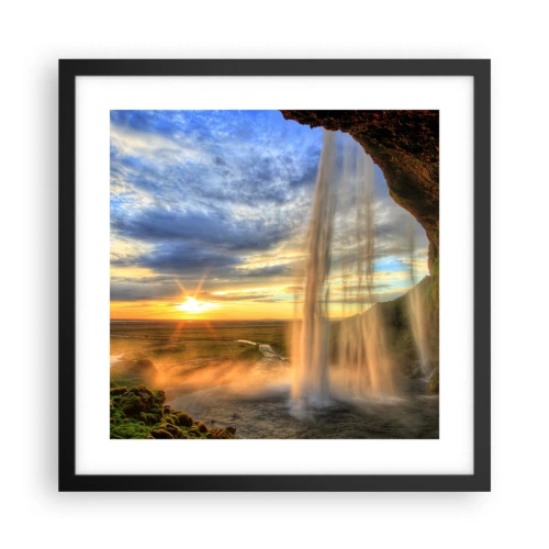 Plakat w czarnej ramie - Świat za zasłoną kropel - 40x40 cm