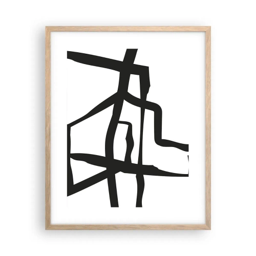 Plakat w ramie jasny dąb - Czarno-biała konstrukcja - 40x50 cm