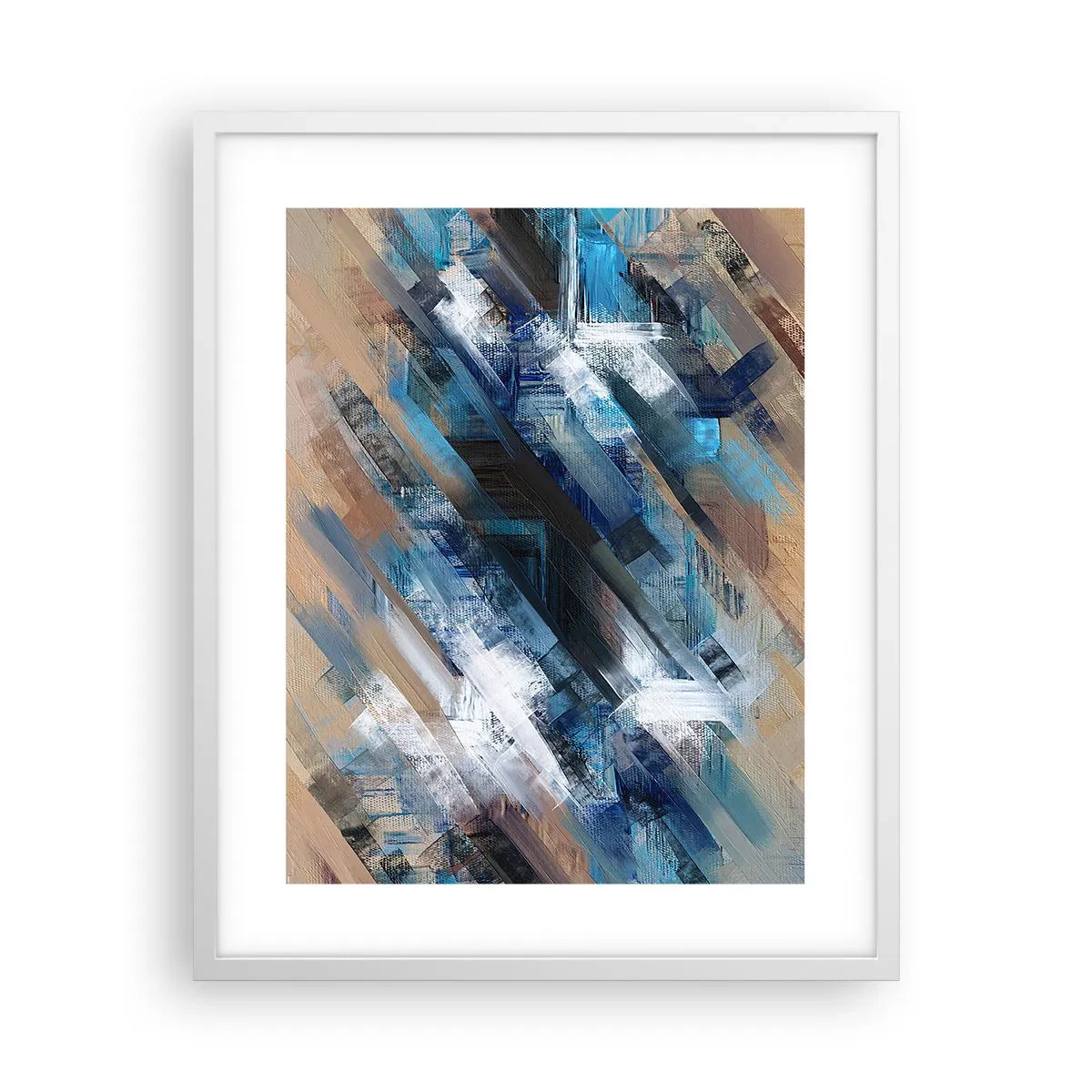 Plakat w białej ramie - Po błękitnym skosie - 40x50 cm