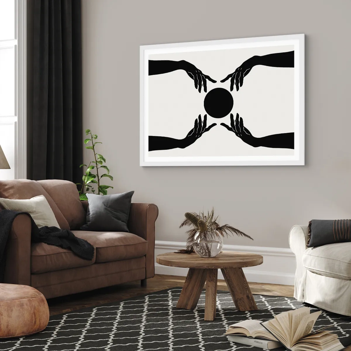 Plakat w białej ramie - Tajemny znak - 100x70 cm