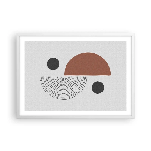 Plakat w białej ramie - Doskonałość koła - 70x50 cm