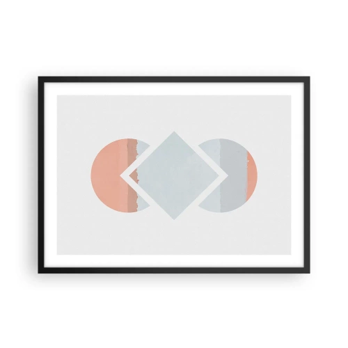 Plakat w czarnej ramie - Minimalistyczny obraz z geometrycznymi kształtami - 70x50cm - Sytuacja jest jasna - Nowoczesna dekoracja ścienna do salonu i sypialni ARTTOR