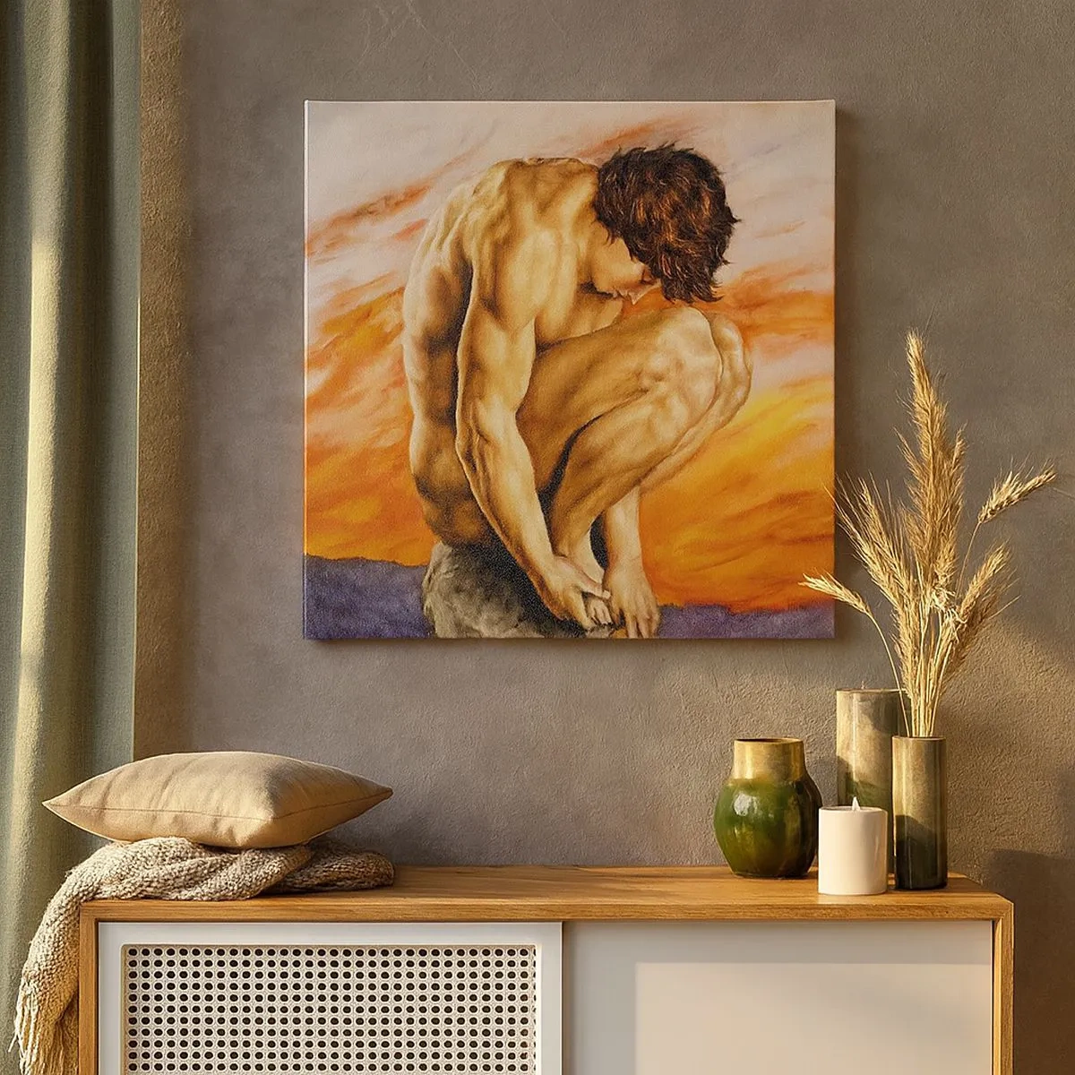 Obraz na płótnie - Zatopiony w sobie - 30x30 cm