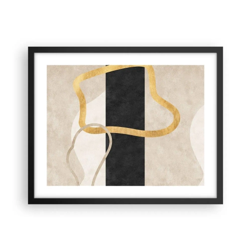 Plakat w czarnej ramie - Kształty zapętlone - 50x40 cm