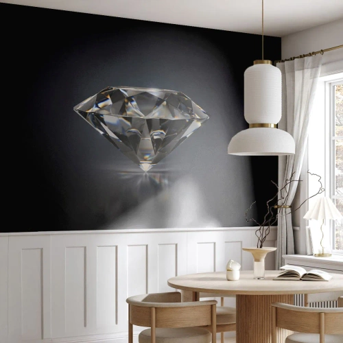 Fototapeta Premium Canvas - Diament na ciemnym tle w artystycznym ujęciu - 100x70cm - Best girls friend - Nowoczesna dekoracja ścienna do salonu i sypialni ARTTOR