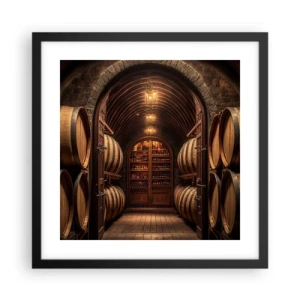 Plakat w czarnej ramie - Klimatyczna piwnica - 40x40 cm