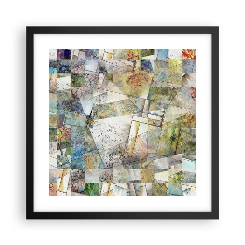 Plakat w czarnej ramie - Geometryczne przetasowanie - 40x40 cm