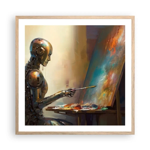 Plakat w ramie jasny dąb - Sztuka przyszłości - 60x60 cm