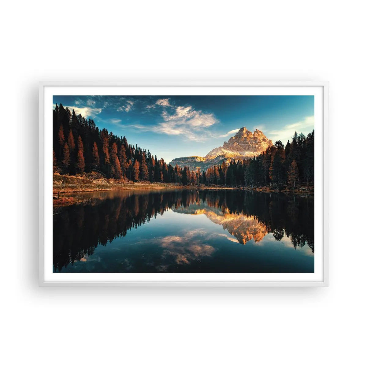Plakat w białej ramie - Pejzaż podwójny - 100x70 cm