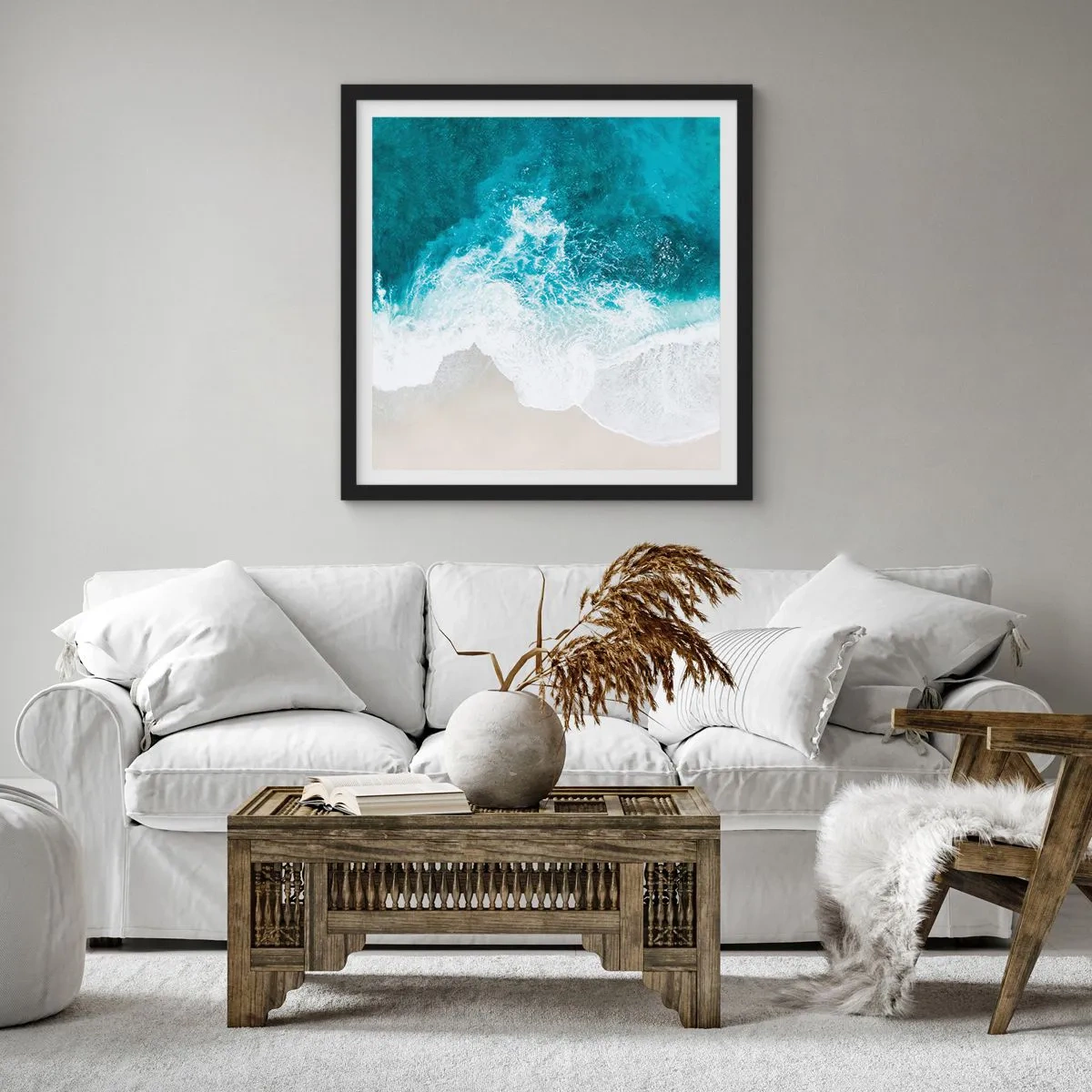 Plakat w czarnej ramie - Naturalna pieszczota - 60x60 cm