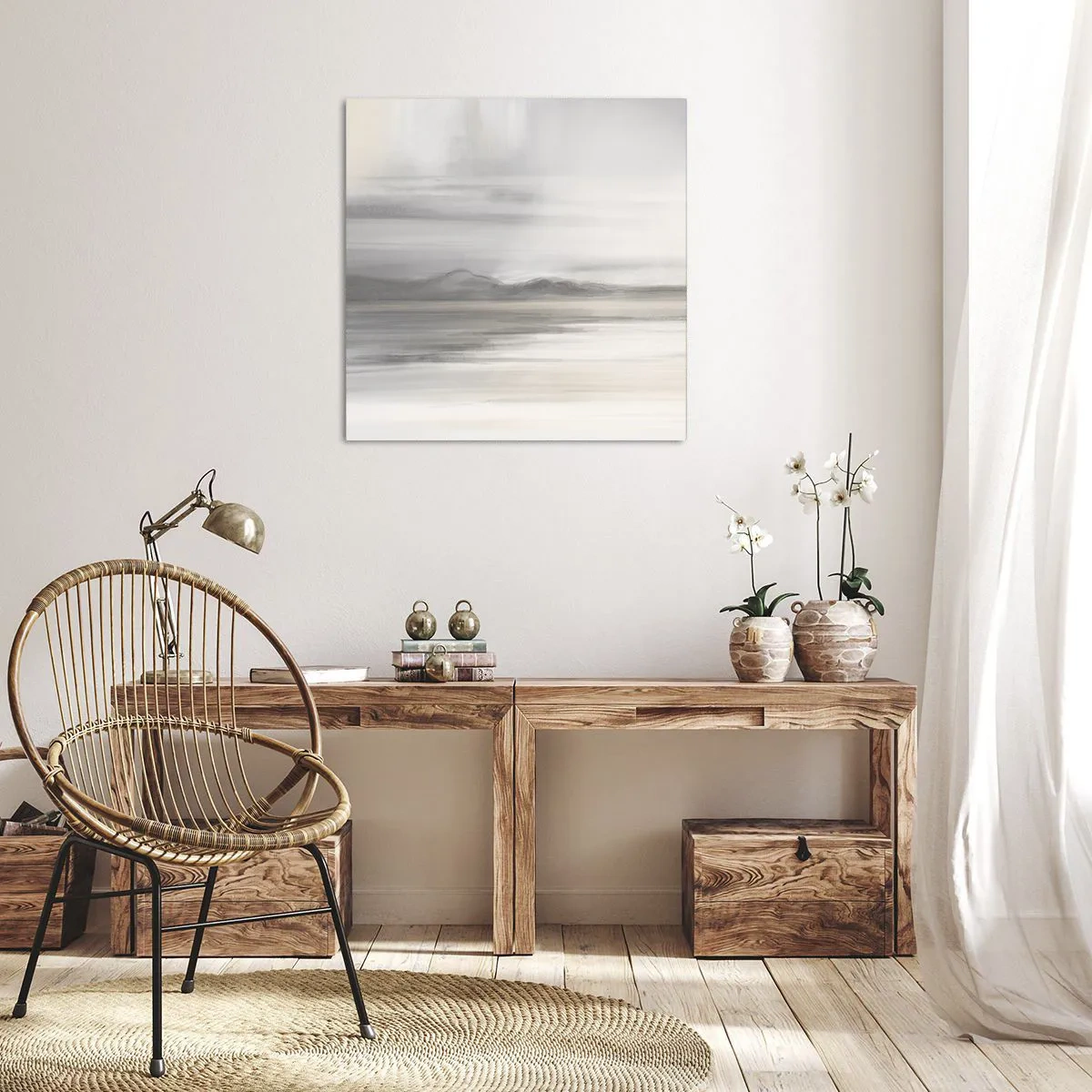 Obraz na płótnie - Zamyślona dal - 40x40 cm